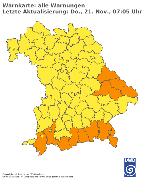 Aktuelle Wetterwarnungen für  Haßberge