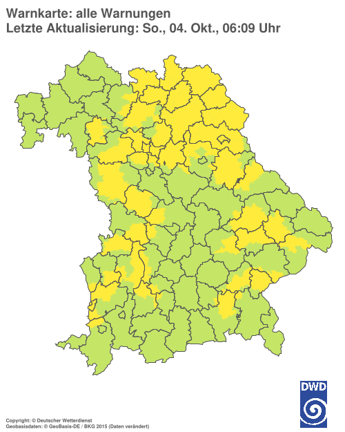 Aktuelle Warnkarte: Bayern