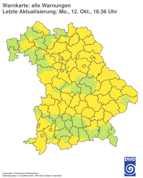 Aktuelle Warnkarte: Bayern