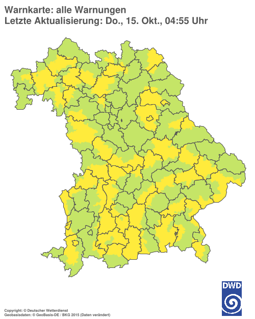 Aktuelle Warnkarte: Bayern