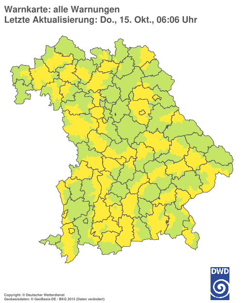 Aktuelle Warnkarte: Bayern