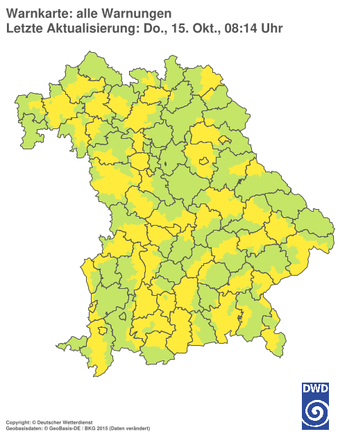 Aktuelle Warnkarte: Bayern