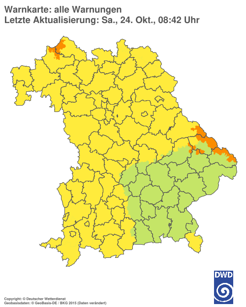 Aktuelle Warnkarte: Bayern